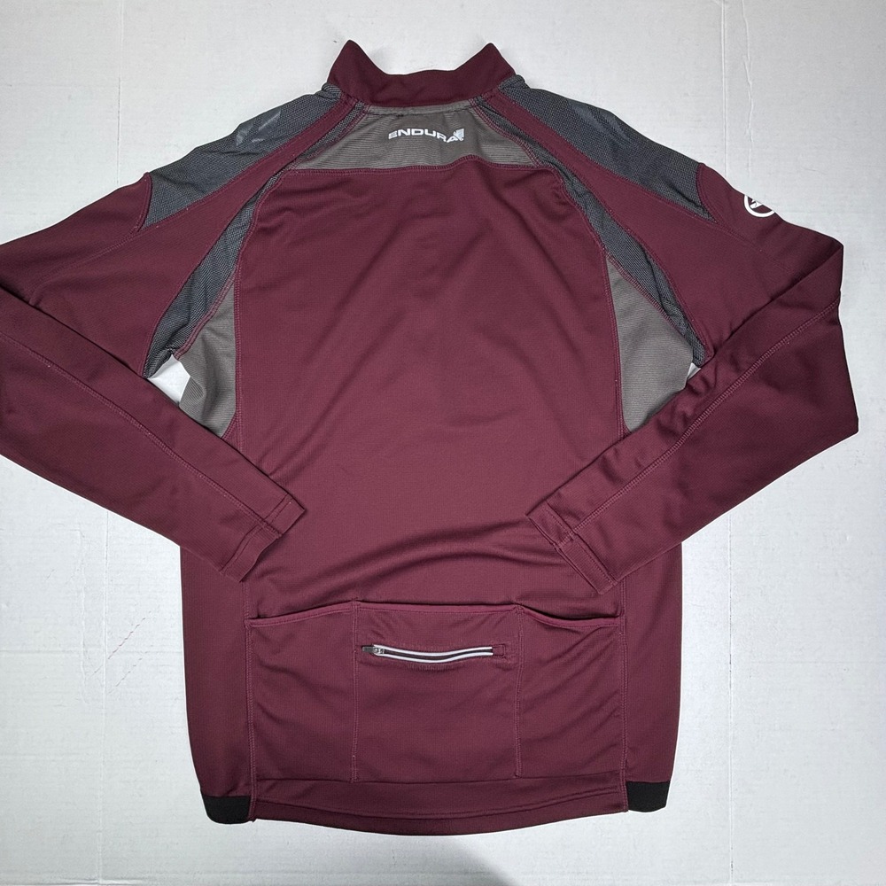 Endura Mens Hummvee‎ Long Sleeve Cycling Jersey 1/4 Zip Shirt Large Burgundy GUC - Picture 8 of 8